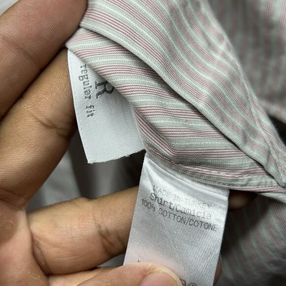 Ermenegildo Zegna Men’s Large Stripped Long Sleeve Button Up Dress Shirt (43/17) - Picture 6 of 8